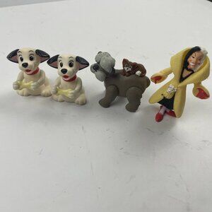 Disney 101 DALMATIANS Figures Dogs Cruella Deville Colonel And Sergeant Set Of 4